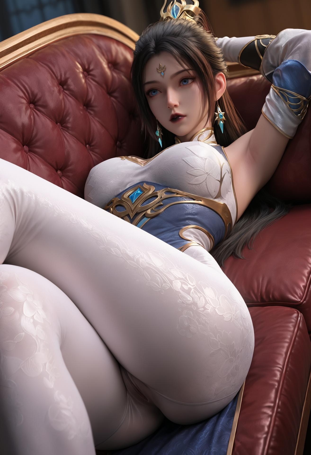 AI Porn - 姬凝霜 の青金宮装黒白ストッキングAI成人動画画像集 135P6V
