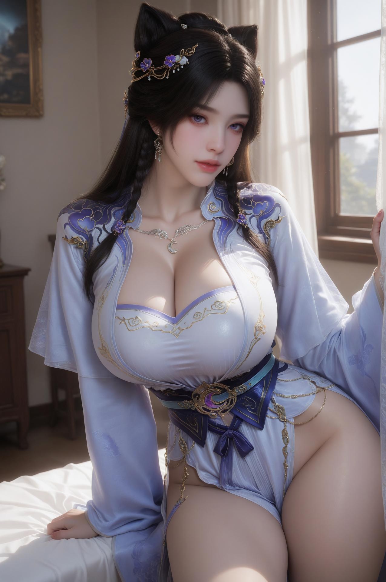 AI Porn - 姫紫月 猫耳赤ランジェリーAI成人画像集 60P