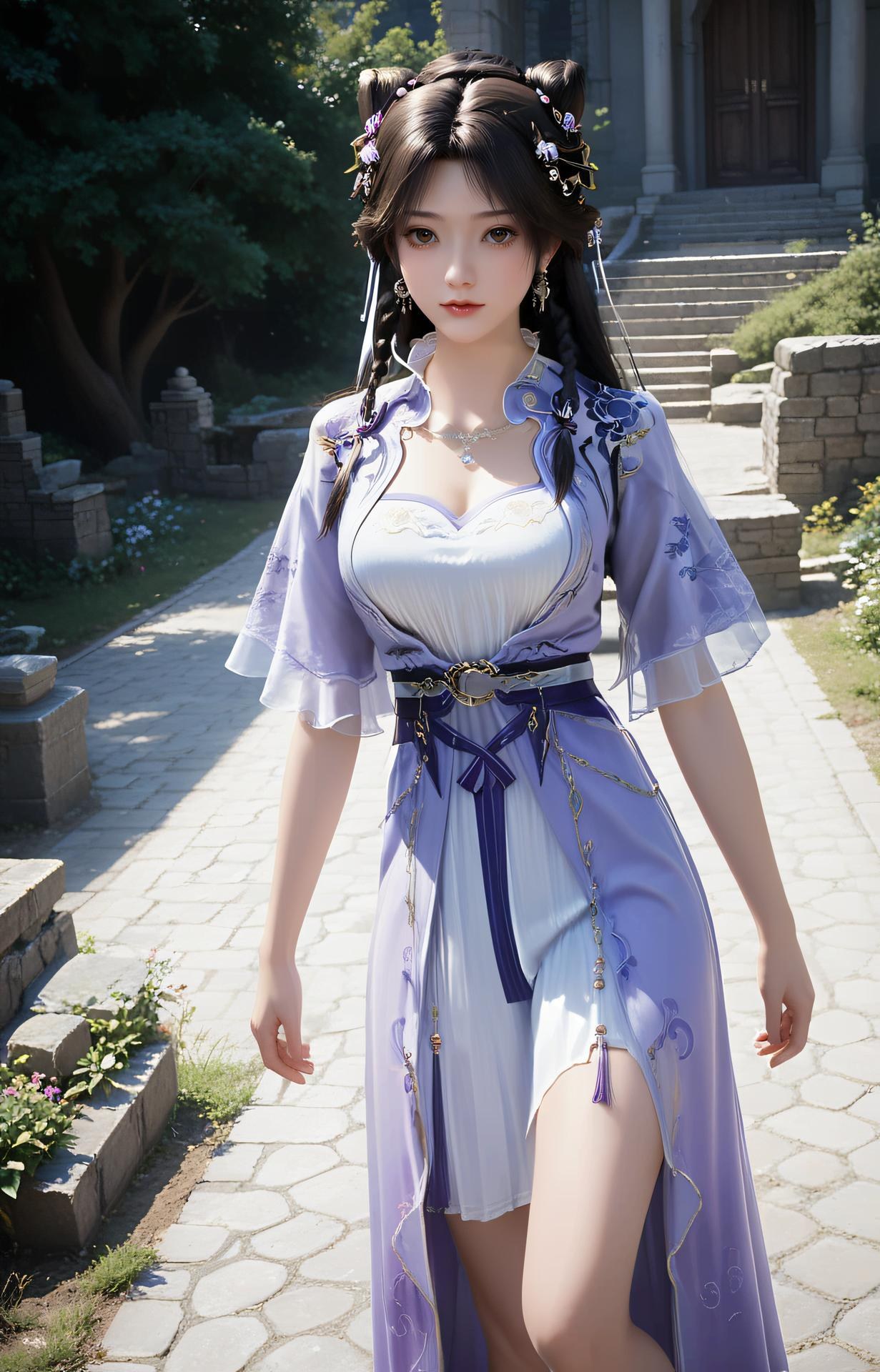 AI Porn - 희자월 보라 한복 검은 스타킹 AI 성인 이미지 갤러리 53P
