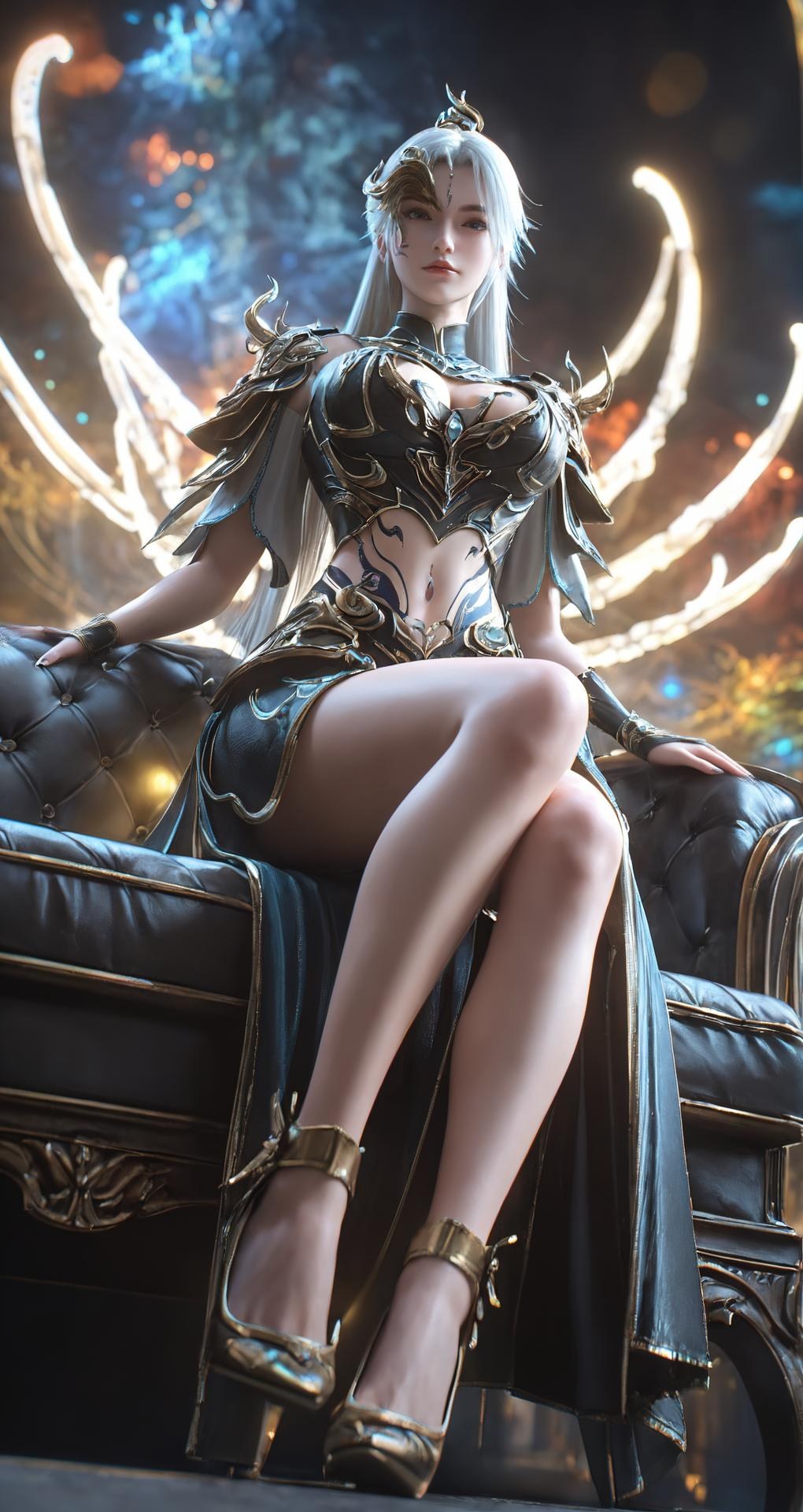 AI Porn - Perfect World Anjie White-Hair Gold Armor Oral Gallery 327P