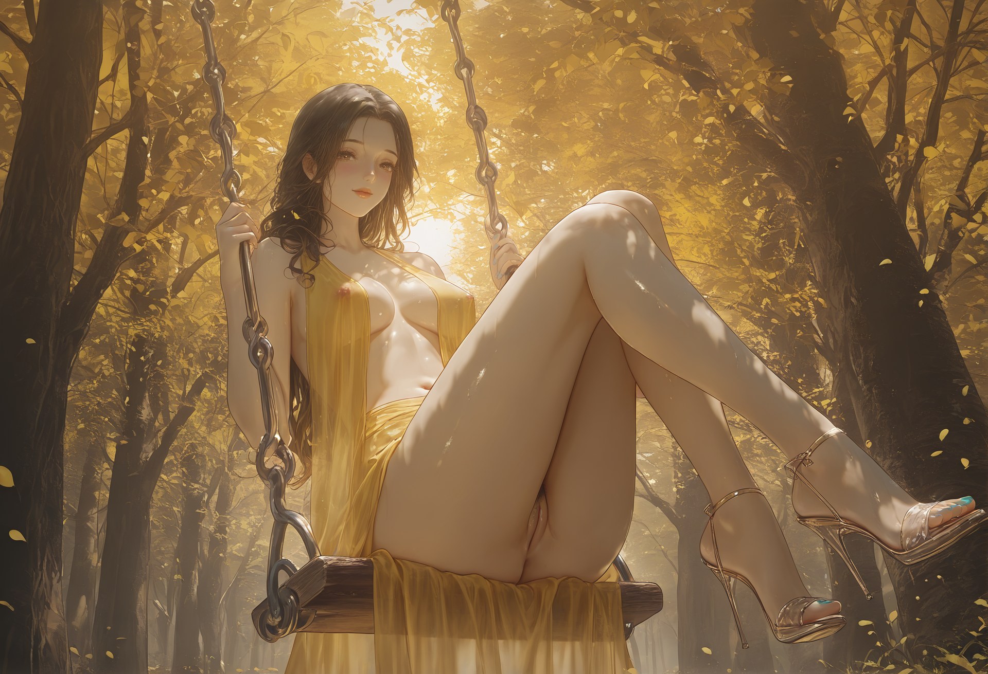 AI Porn - 黃蓉：金紗森林露穴古風圖集 30P