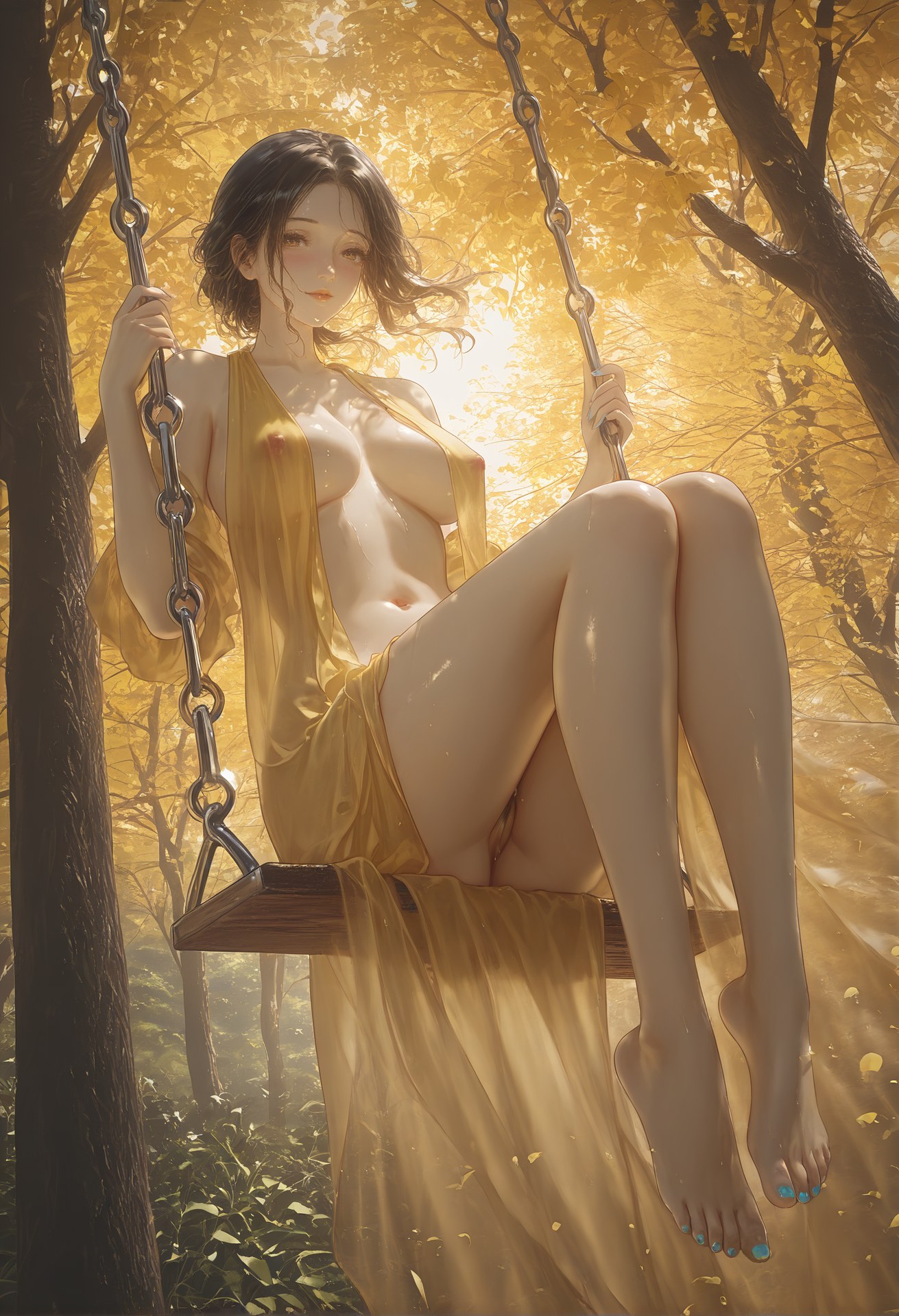 AI Porn - 黄蓉 金紗の森 露出 AI成人画像集 30P