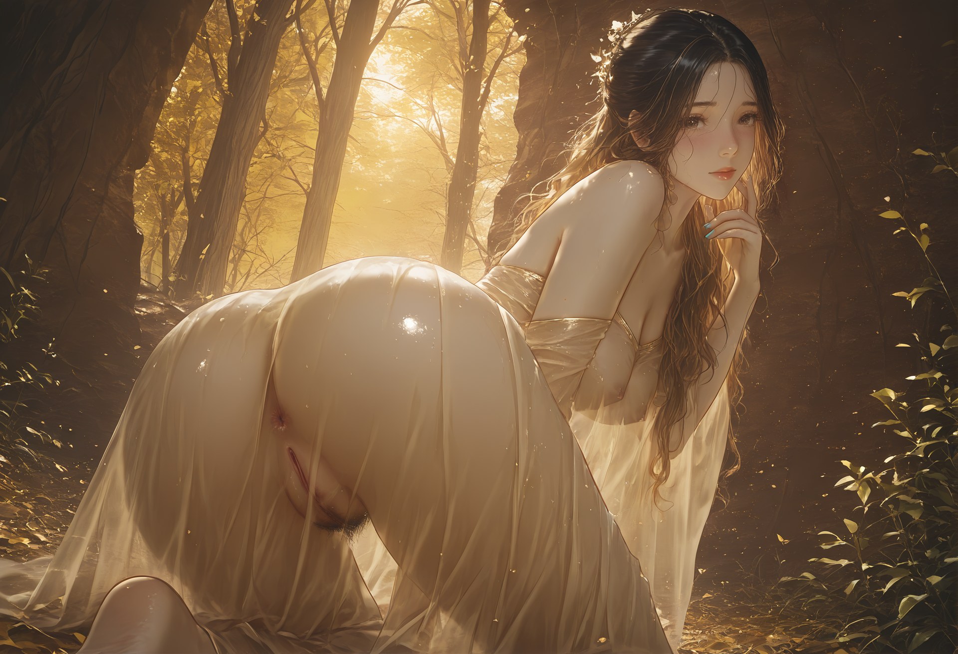 AI Porn - 黄蓉 金紗の森 露出 AI成人画像集 30P