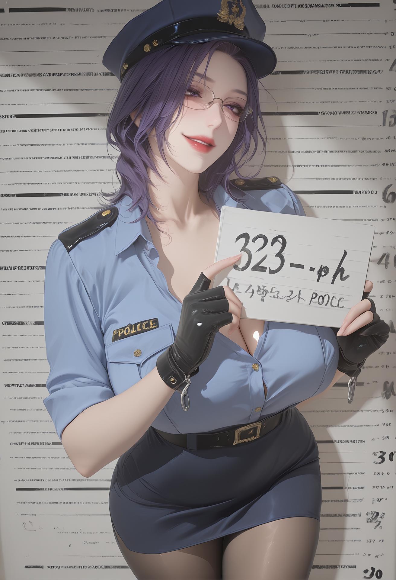 AI Porn - 輕熟風懲罰：警服黑絲露穴制服圖集 142P