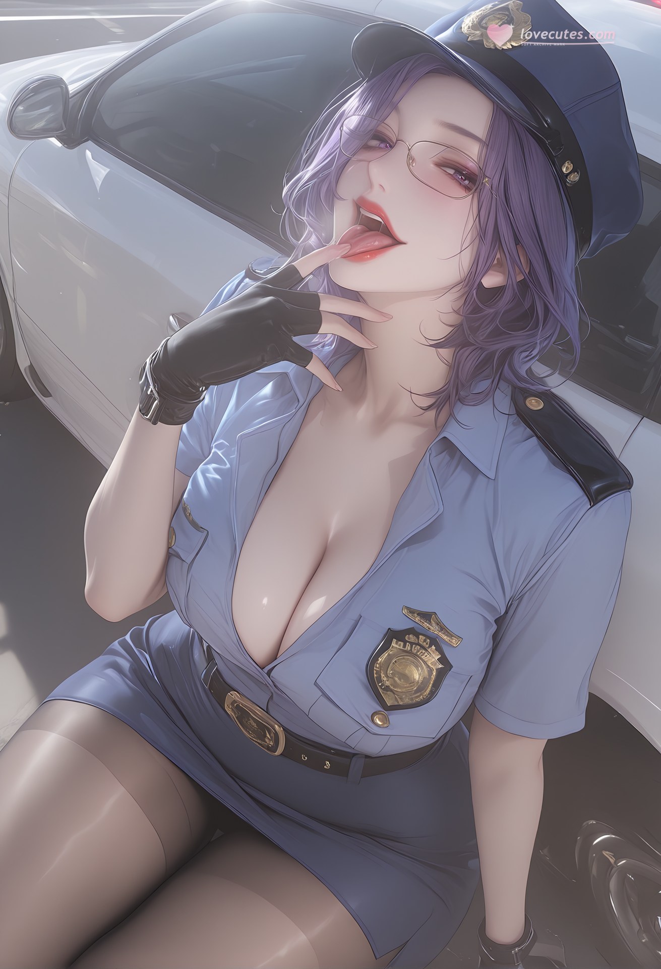AI Porn - Mature Punishment Police Uniform Black Stockings AI Nudes 142P