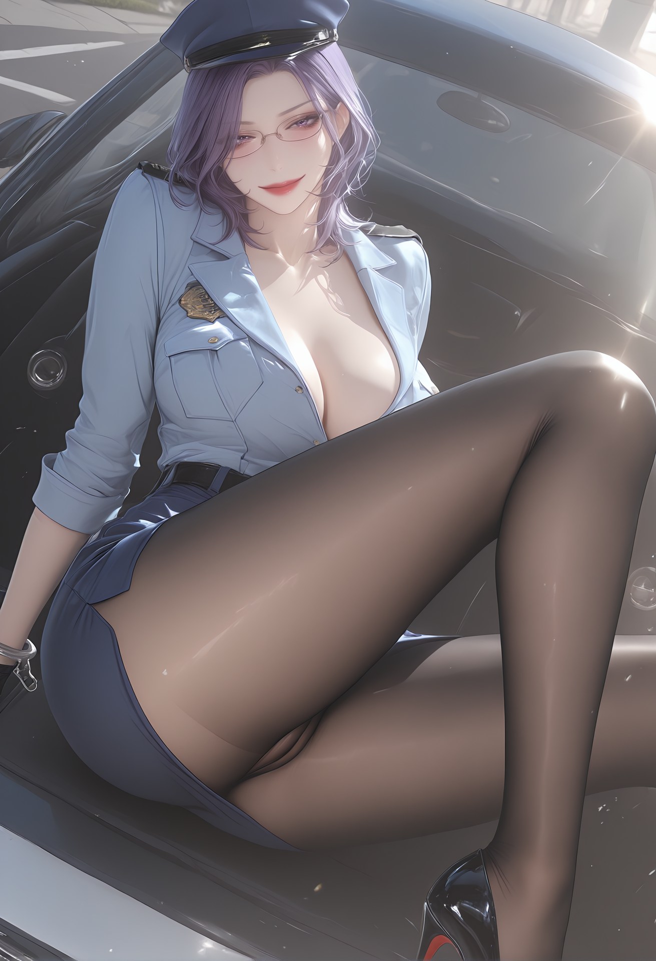 AI Porn - 軽熟女罰 警服黒ストッキング AI成人画像集 142P