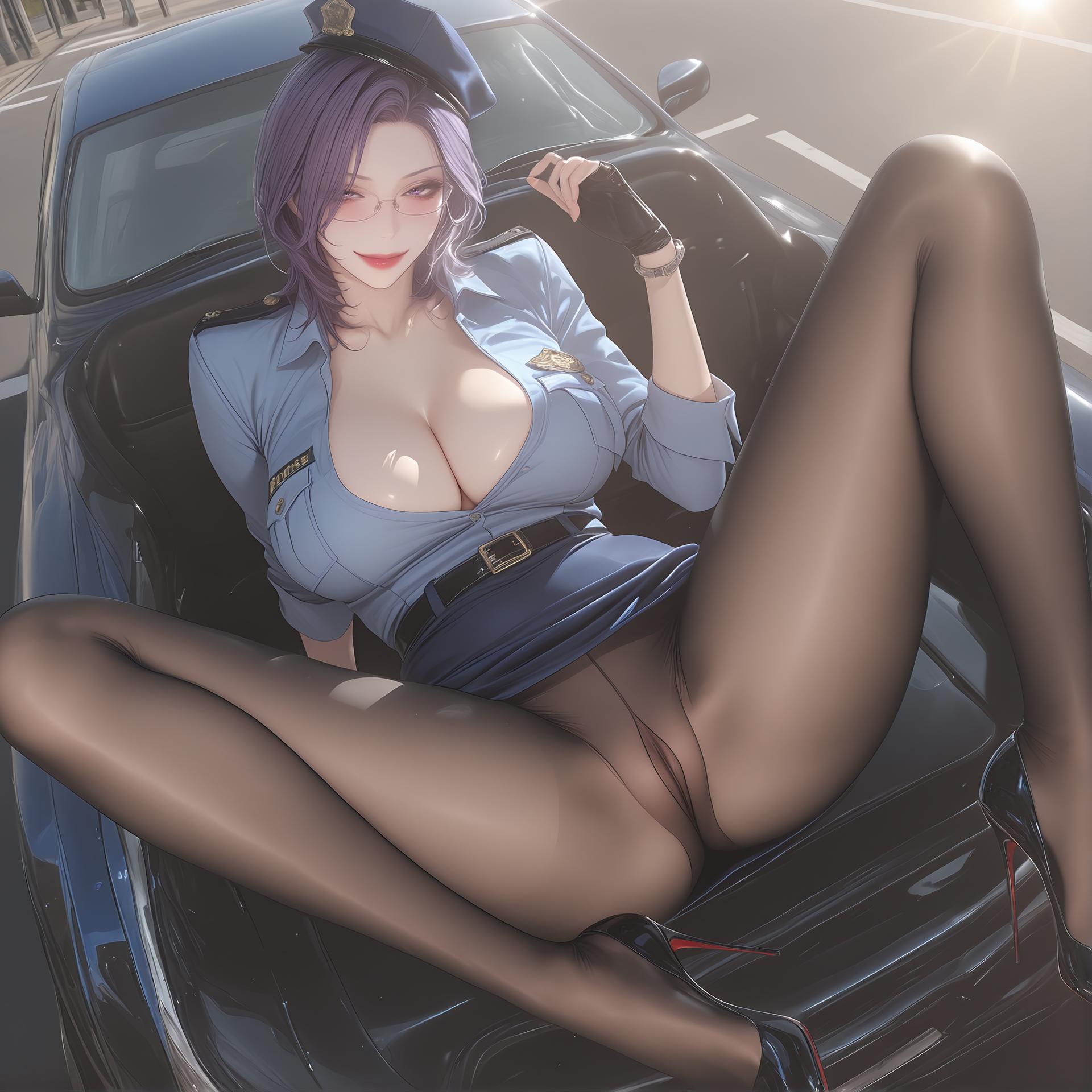 AI Porn - 軽熟女罰 警服黒ストッキング AI成人画像集 142P