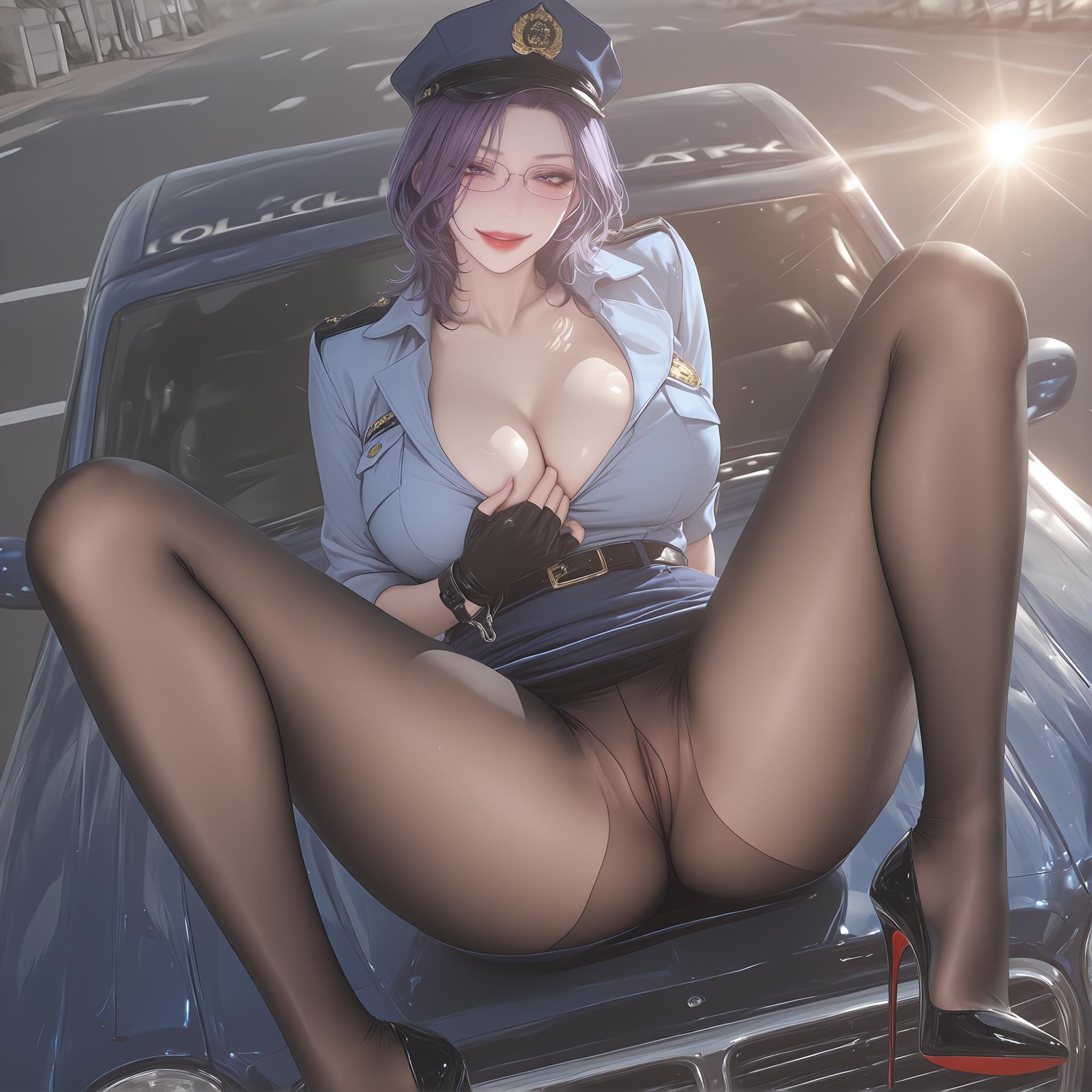 AI Porn - 軽熟女罰 警服黒ストッキング AI成人画像集 142P