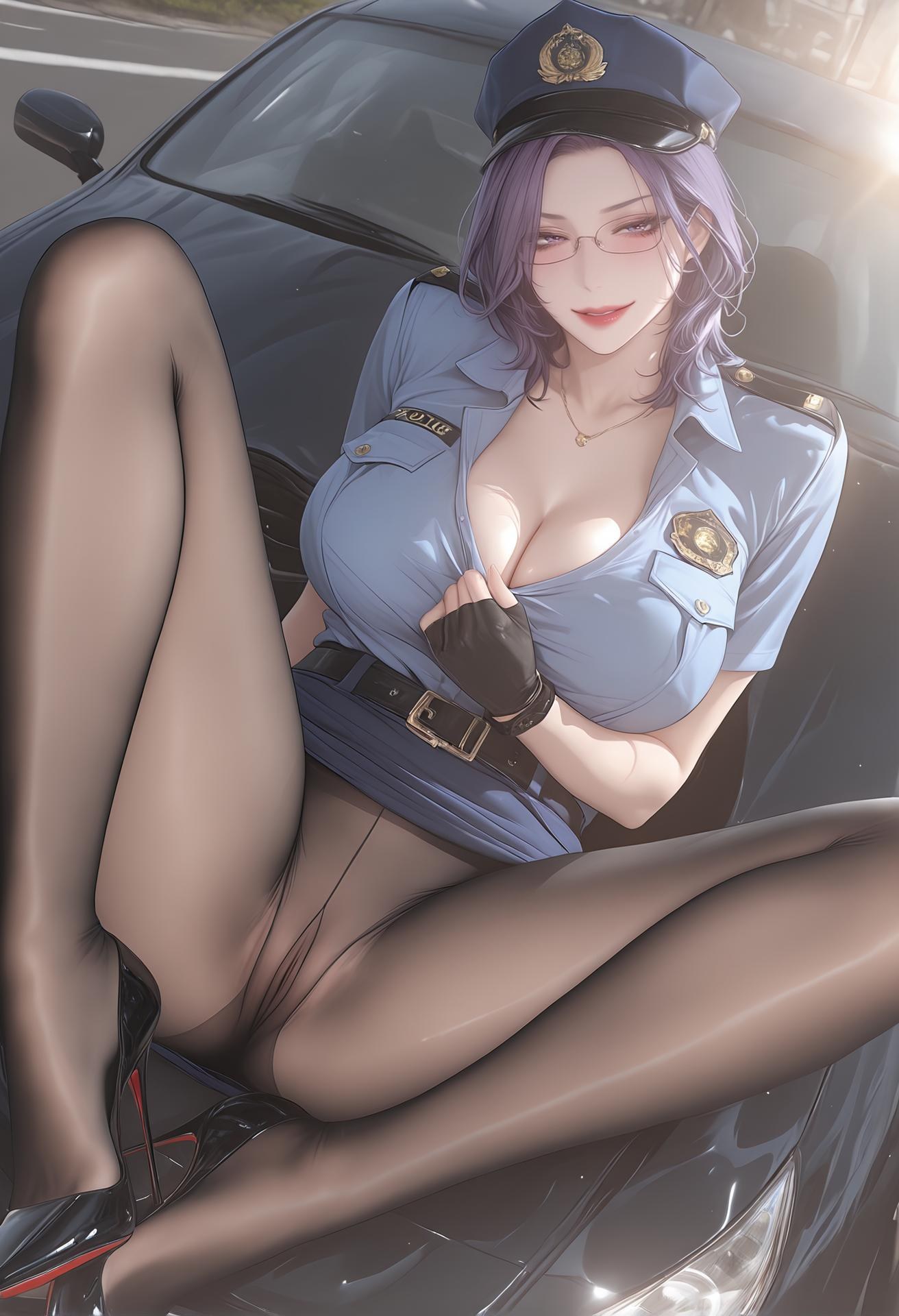 AI Porn - 軽熟女罰 警服黒ストッキング AI成人画像集 142P