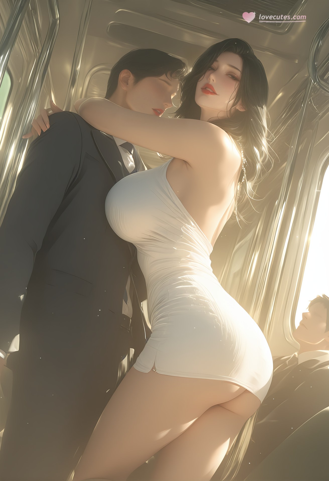 AI Porn - Mature Train ผมดำถุงน่องการ์เตอร์ AI ผู้ใหญ่ 124P