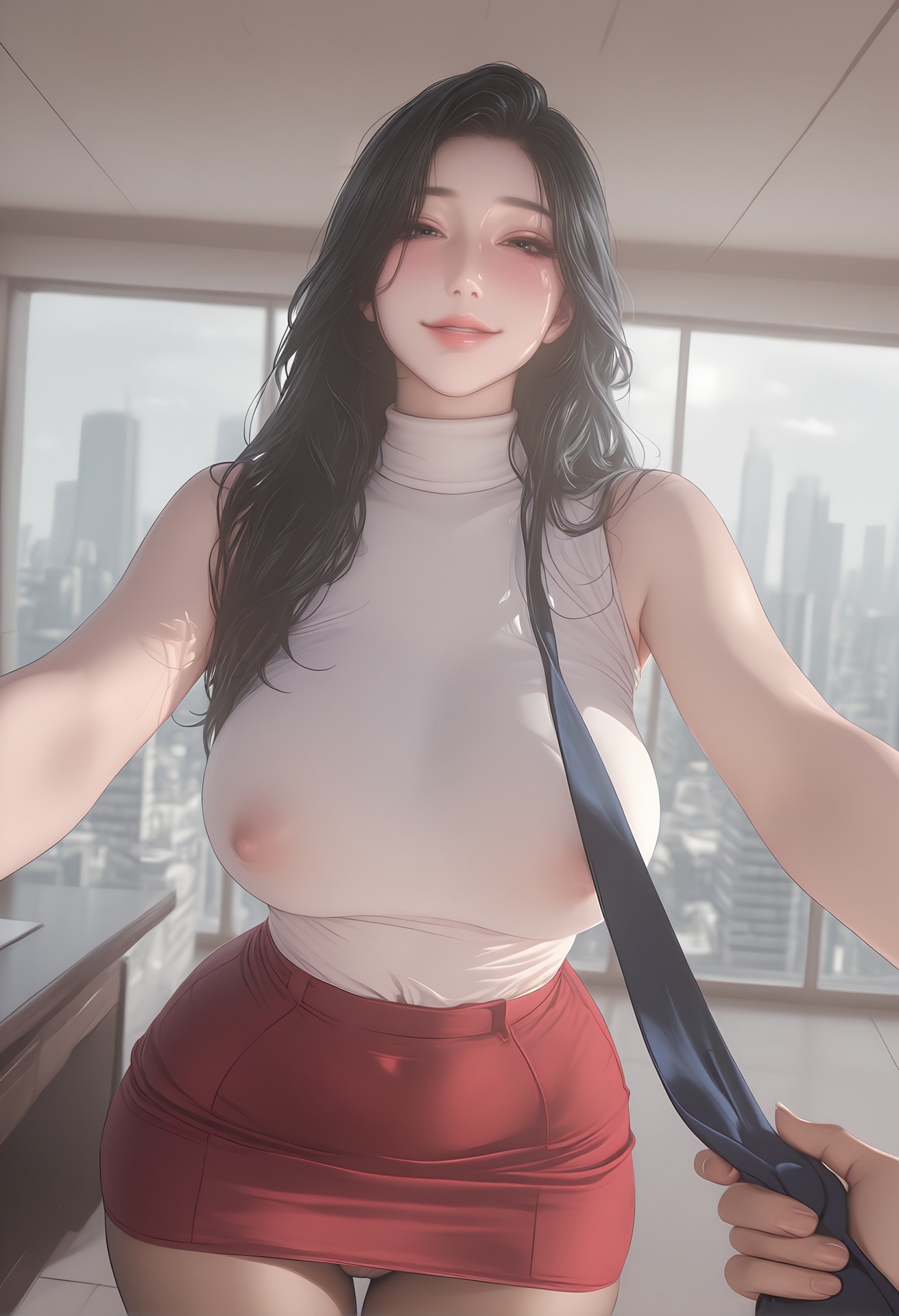 AI Porn - เลขาสาวและแอร์โฮสเตสเจ็ตส่วนตัวถุงน่องดำ AI ผู้ใหญ่ 152P
