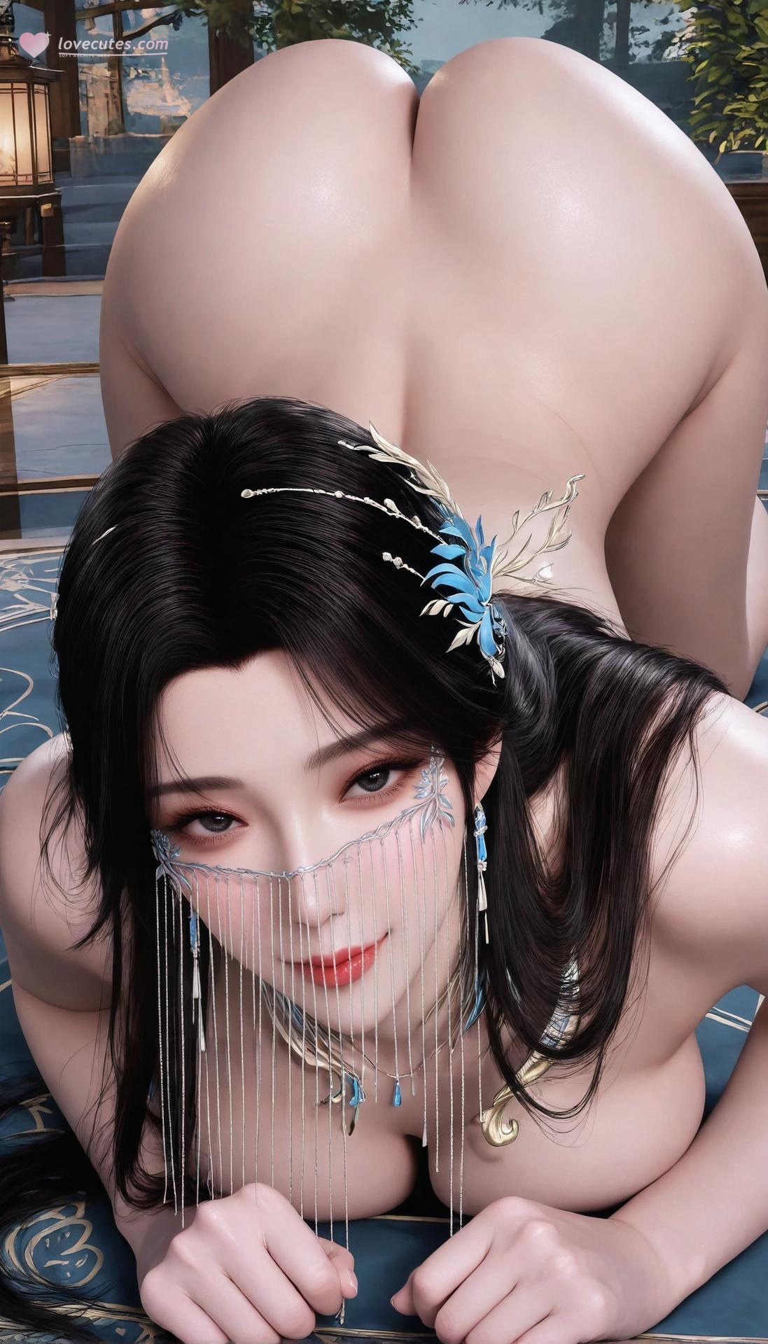 AI Porn - 遮天 安妙依：白紗面紗全裸露穴圖集 412P