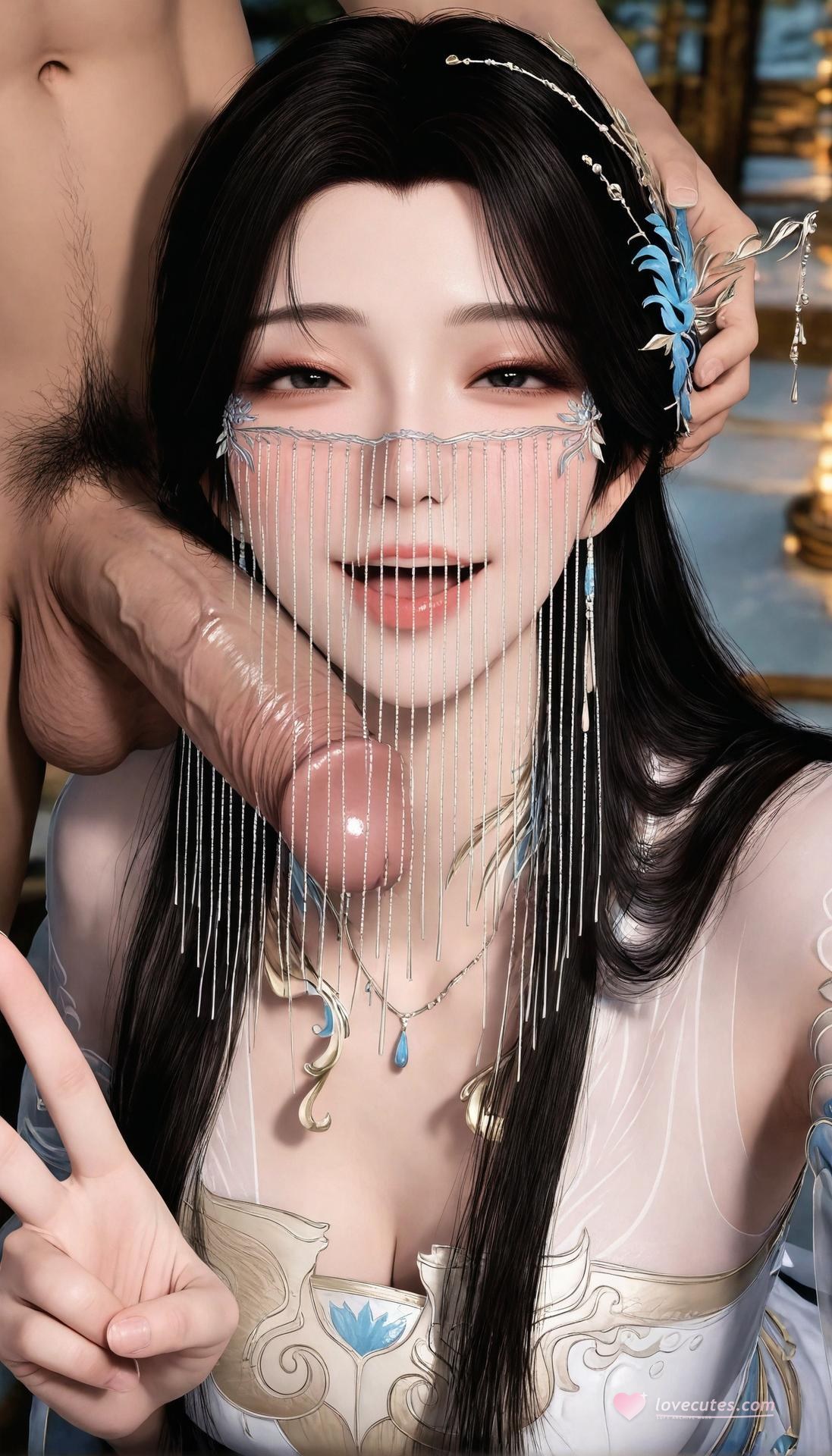 AI Porn - Shrouding the Heavens An Miaoyi White Veil Nude AI Gallery 412P