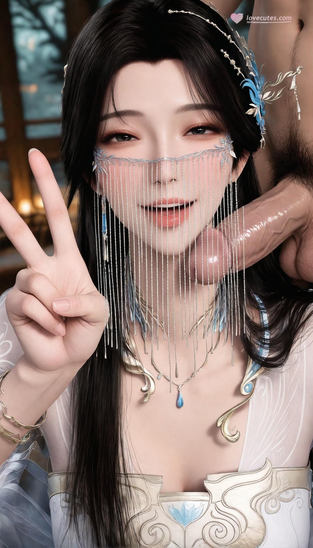 AI Porn - Shrouding the Heavens An Miaoyi White Veil Nude AI Gallery 412P
