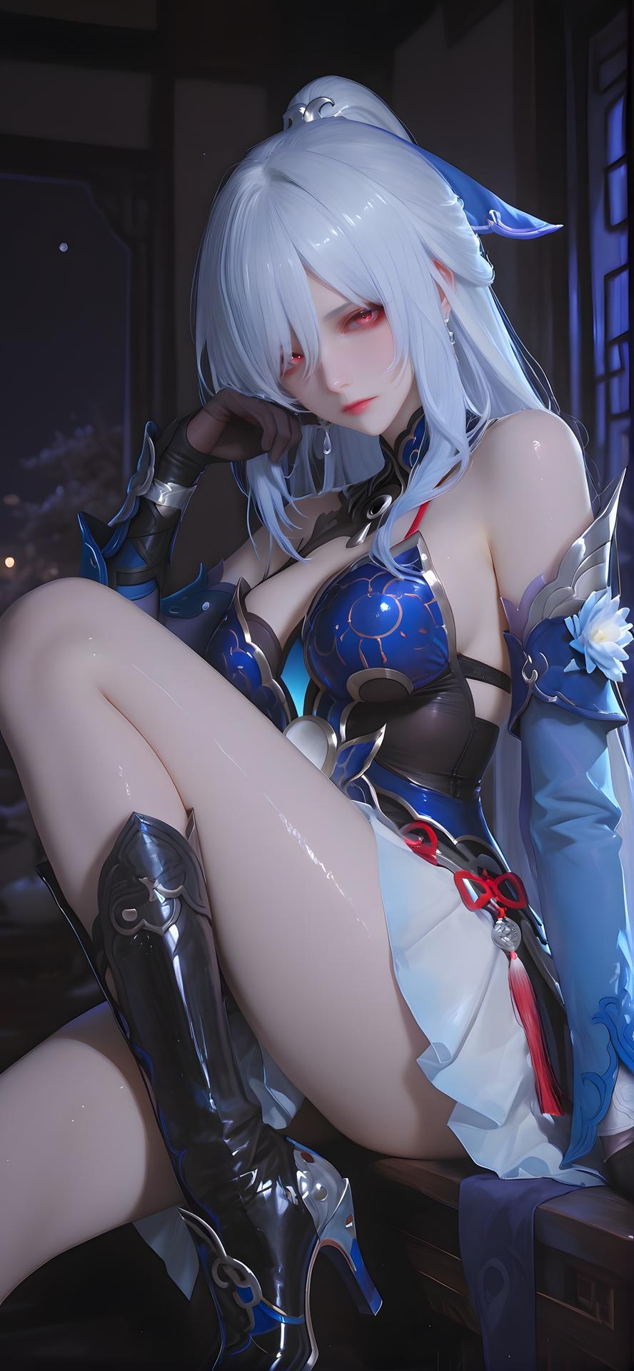 AI Porn - 崩壞星穹鐵道 鏡流：白髮全裸露穴圖集 177P
