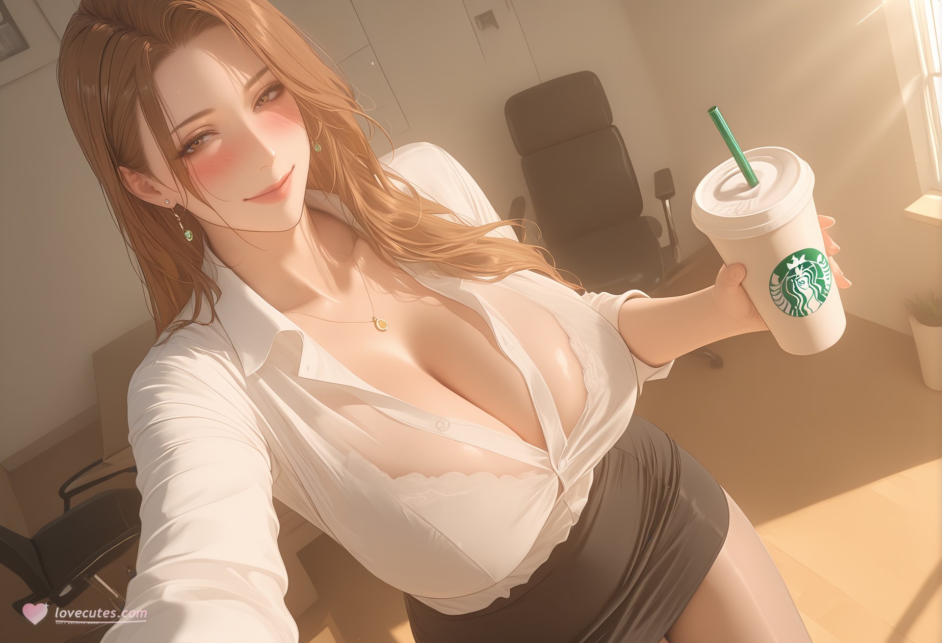 AI Porn - 도련님의 비서 흰 셔츠 오피스 OL AI 성인 이미지 149P