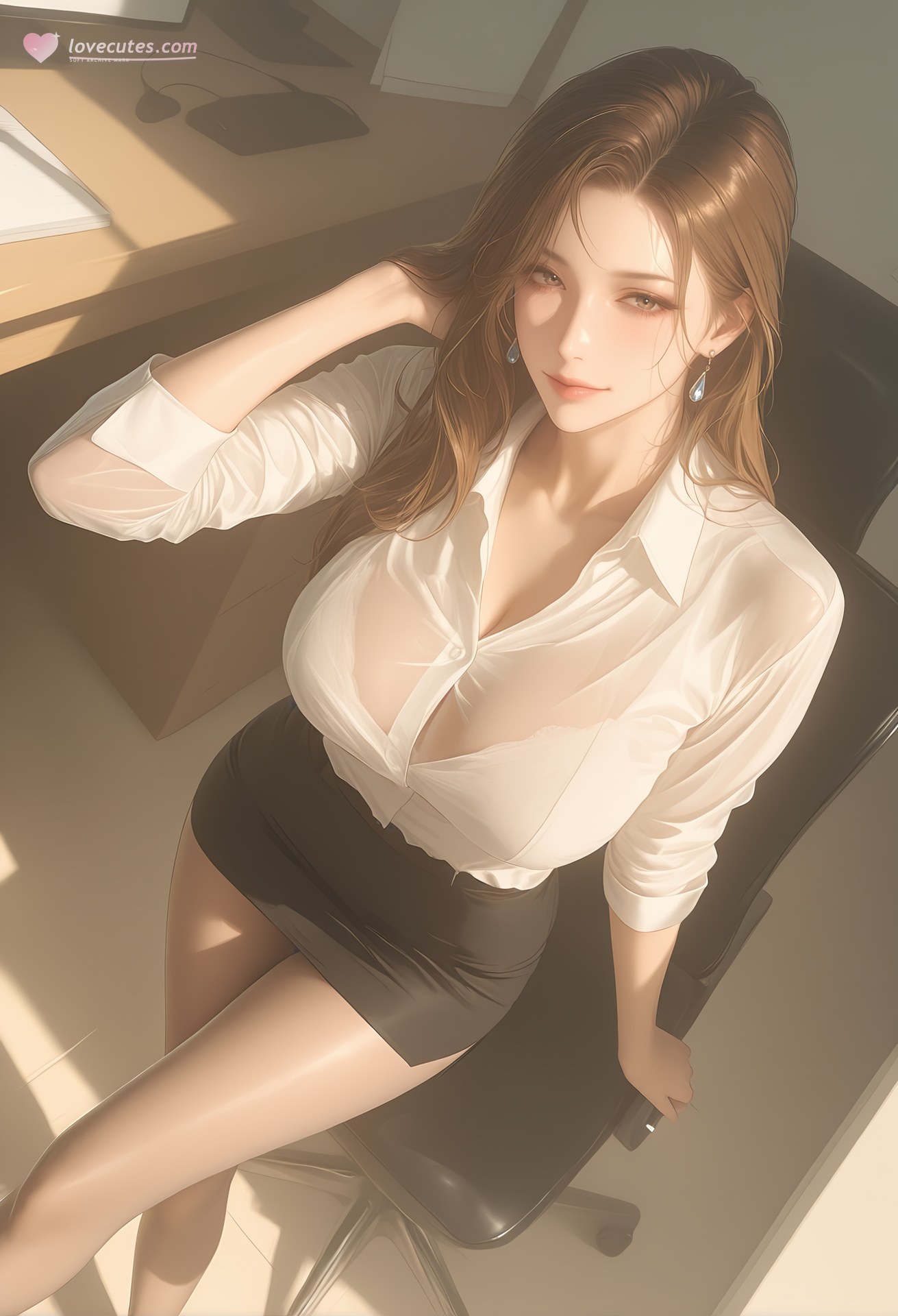 AI Porn - Young Masters Secretary White Shirt Office OL AI Nudes 149P