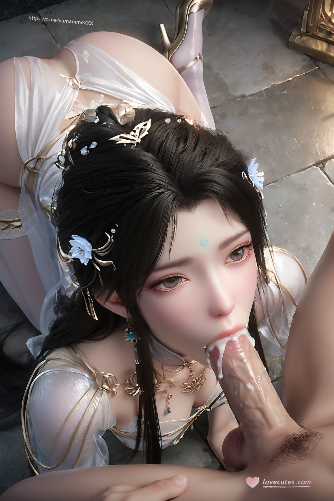 AI Porn - 완미세계 청의 청백 선녀복 흰 스타킹 AI 성인 이미지 갤러리 705P