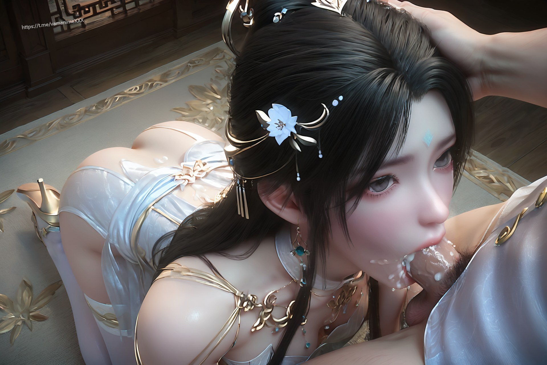 AI Porn - 完美世界 清漪：白藍仙裙白絲觸手交合圖集 705P