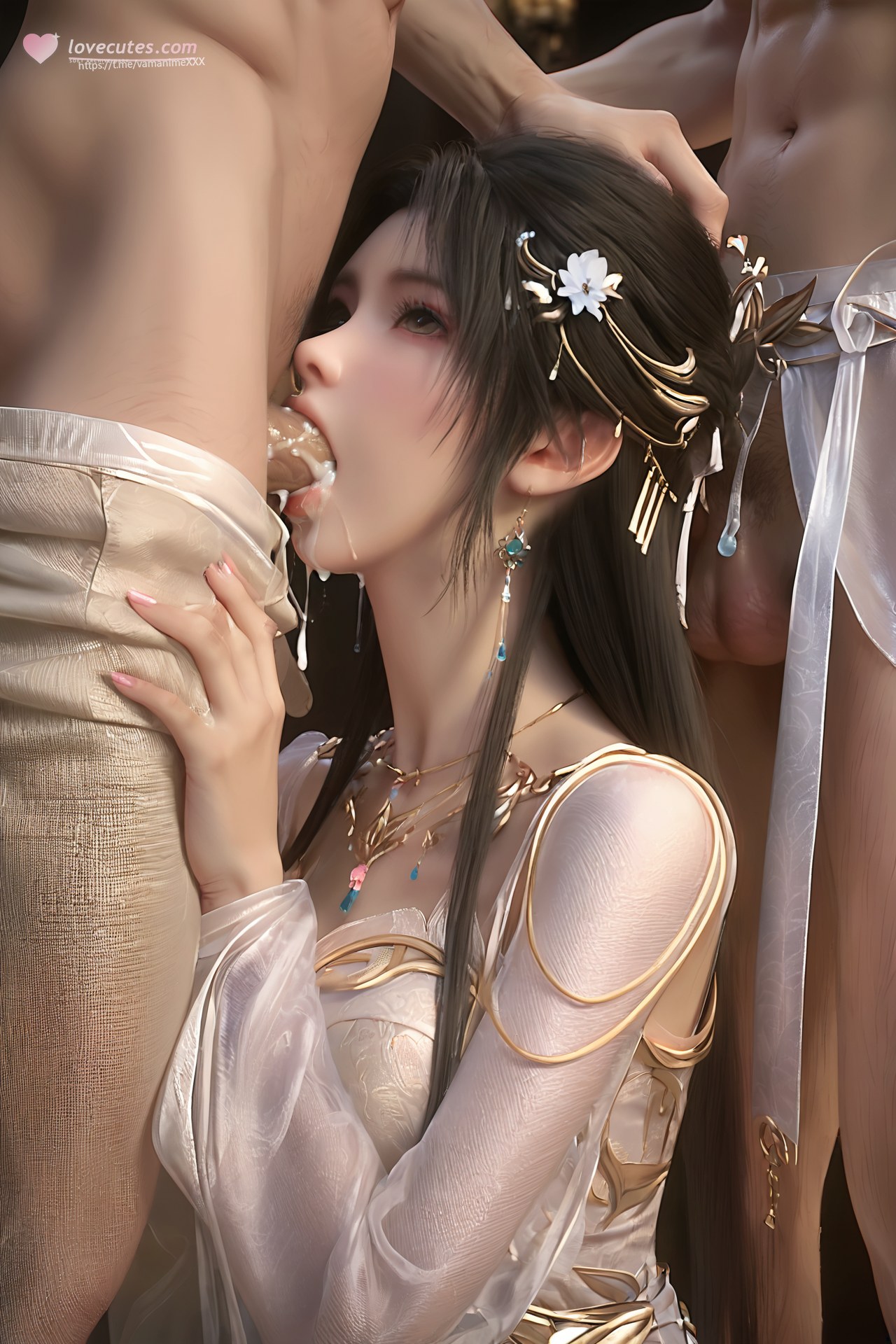 AI Porn - 完美世界 清漪：白藍仙裙白絲觸手交合圖集 705P