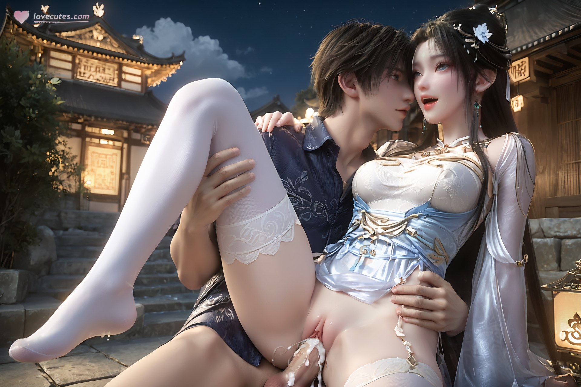 AI Porn - ชิงอี ชุดเซียนฟ้าขาวถุงน่องขาว 705P